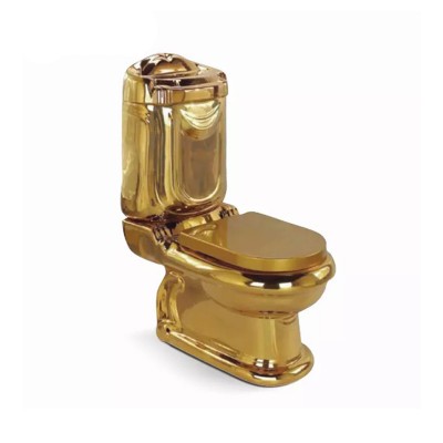 Popular high quality factory wc luxury ceramic sanitary ware golden toilet gold plated toilet