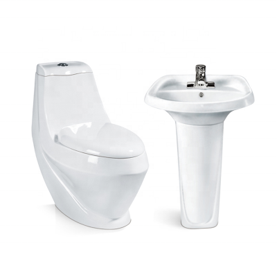 Cheap price toilet with pedestal wash basin sanitary ware toilet bowl wash basin price wc toilet